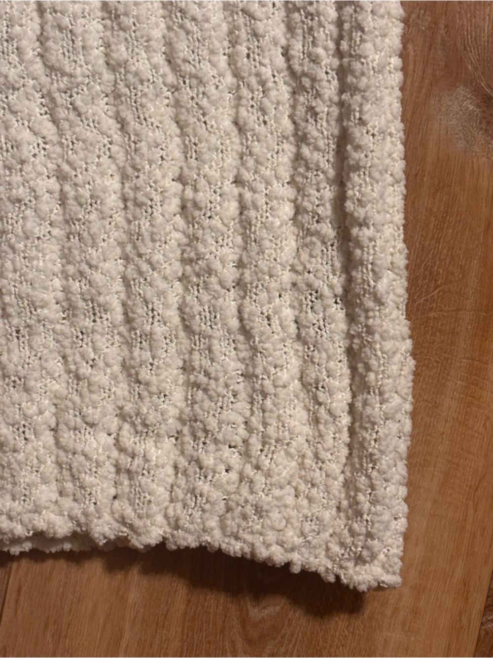 H&M cozy teddy soft knit V-Neck bouclé midi Sweater Dress Cream Belle sleeve M - Picture 9 of 11